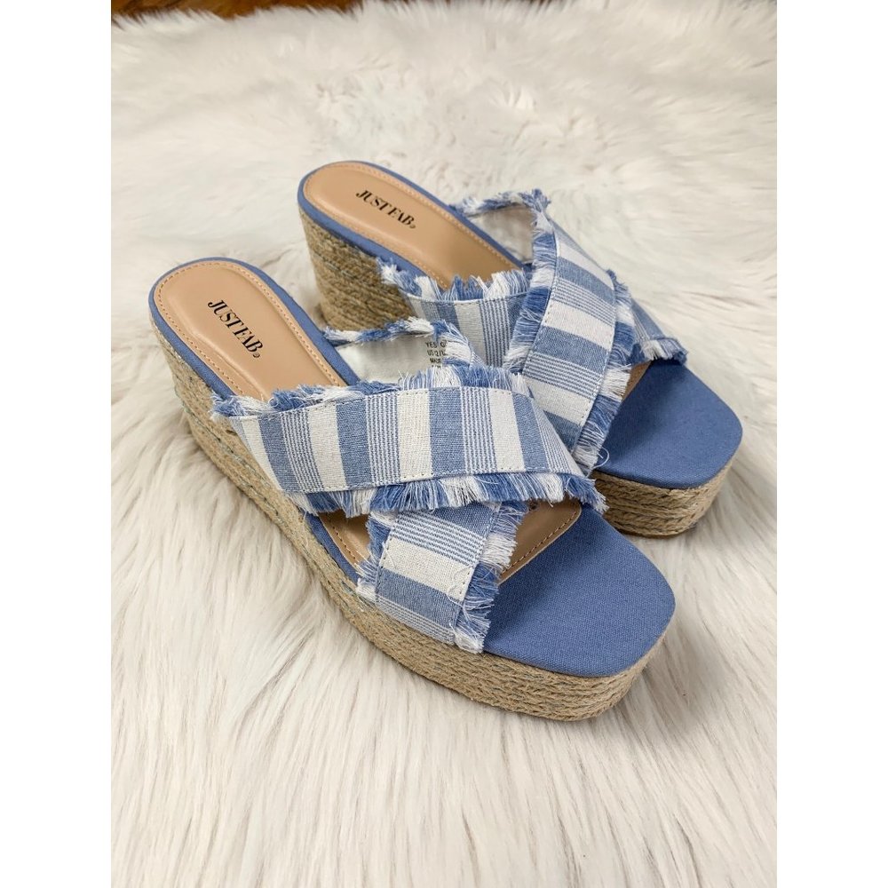 JustFab Yes Girl Espadrille Wedge Sz 12